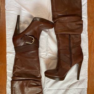 INC High Heel Knee High Leather Boots size 8 1/2